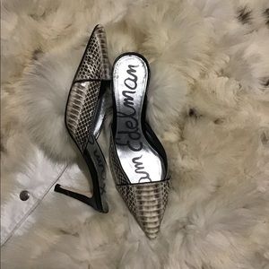 SAM EDELMAN Mule Snake print leather upper size 8